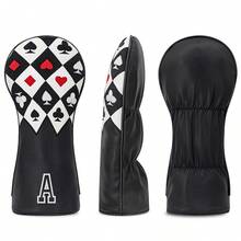 1pc Black Poker Golf Club Cover - Fits Driver, Fairway Wood, Hybrid, Golf Parts-The Perfect Gift Choice - Multicolor - View 8