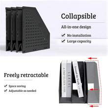 File Storage Boxes - 3 Compartments, Black - View 7