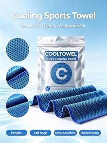 Extra Large Quick Cooling Sports Towel, Instant Chill Cold Towel, Portable Quick Dry Breathable Mesh Sweat Towel With Storage Bag & Carabiner, Lightweight Soft Cooling Rag For Running Fitness Golf Gym Workout Outdoor Travel Summer Heat Relief - Multicolor - View 11