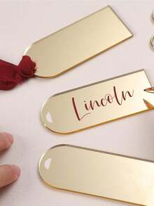 1/10/20/50pcs Blank Acrylic Tent Place Cards, Arched Luggage Tags, Blank Gold Mirror Acrylic Name Tags Without Ribbon, Wedding Guest Direction Cards, Seat Card Holders, DIY Party Signage Gift Tags - View 6