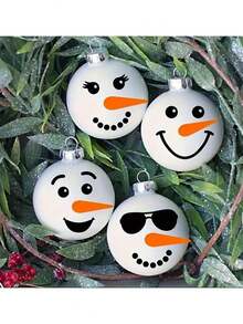 30pcs/1sheet Snowman Face Sticker Set, Reusable PVC Stickers, Suitable For Winter And Christmas Holiday Decoration, Fridge Magnets, Party Gift Wrapping, Notebooks, Water Bottles And Other Holiday Home Decor - Multicolor - View 4