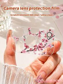 1pc Exquisite Phone Lens Protector, Beautiful Phone Decoration Gift For Girls, Compatible With Phone 17 Pro/17 Pro Max, Full Coverage Tempered Glass, Case Compatible - Clear - View 5