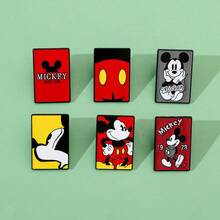 Disney 2件裝可愛米奇鼠復古琺瑯胸針，卡通老鼠金屬領飾針，適合衣服、包包裝飾禮物 - R - 查看 1