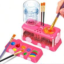 Upgraded Watercolor Brush Cleaner, Water Circulation Paint Rinsing Brush Bucket, Little Train Brush Washer, Automatic Water Exchange - View 12
