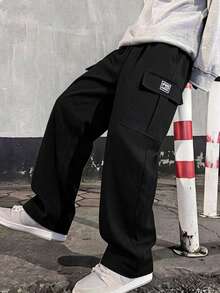 Men's Casual Summer Lightweight Plus Size Cargo Pants Fashion Multi-Pocket Outdoor Sports Long Pants - Black - View 4