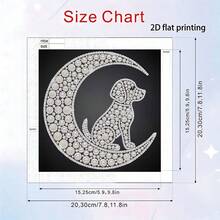 New Pearl Painting Moon And Puppy Pattern Pearl Decor Painting 5D DIY Pearl Painting Kit Suitable For Home Wall Decor Art, Perfect For Various Holiday Gifts, Helps Relieve Stress, Convey Warm Blessings Ideal Handmade Gift Unframed - View 4