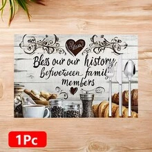 1pc/4pcs/6pcs, Cozy Pattern Printed Linen Placemats, Rectangular Table Mats, Washable, Easy To Clean, Dish Mats, Bowl Mats, Western Table Mats, Suitable For Kitchen, Dining Room, Family Gatherings, Coffee Table And Daily Table Decor - Multicolor - View 13