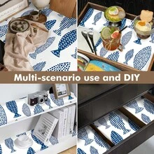 1 Roll Abstract Blue Fish Tear-Off Wallpaper, Waterproof Removable Vinyl Self-Adhesive Wall Sticker, Seamless Animal Fish Pattern, Easy Install Contact Paper, Suitable For Bedroom, Bathroom, Cabinet, Coastal Home Decor - A - View 5