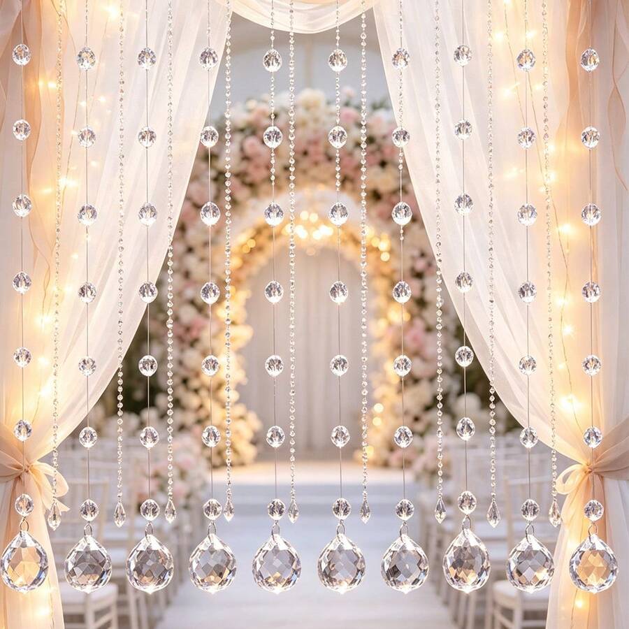 10Pcs 1m Acrylic Pineapple Bead Hanging Curtain, Suitable For Wedding, Birthday, Daily Home Decor - Beaded Door Curtain - View 1