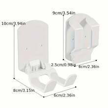 Self-Adhesive Wall-Mounted Headphone & Game Controller Storage Rack, No-Drill Multi-Function Organizer, Bedroom Office Gaming Desk Accessory, Kitchen Bathroom Hook Display Stand - White - View 2