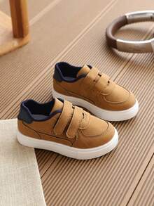 1 Pair Boys' 2026 Spring/Autumn Versatile Girls' Sports Casual Skate Shoes, Breathable - Khaki - View 4