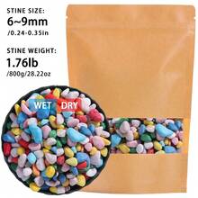 200/800g 水族裝飾底砂礫石 3mm-9mm 魚缸濾材石，適用於水族箱、魚缸、烏龜缸、雨林缸底砂鋪石，亦可用於花盆、花瓶裝飾鵝卵石 - 彩色 - 查看 47