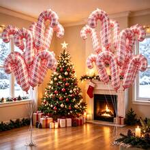 Small Pink Mini Candy Cane Balloons Christmas Party New Year Party Decoration - Multicolor - View 4