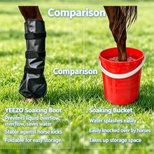 1pc Horse Hoof Soak Bag, Horse Leg Therapy Wrap With Foam Cushion, Suitable For Hoof Injury Ice Compress, Physical Therapy, Cleaning And Care - Multicolor - View 5