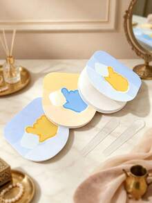 Foundation Color Mixing Paper Set, Includes 1 Transparent Mixing Palette And 100 Disposable Foundation Color Mixing Papers, Detachable, Convenient After Use, Suitable For Makeup Artists And Salon Daily Makeup Color Mixing - Multicolor - View 5