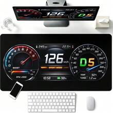 1 X XXL Gaming Desk Mat With Car Dashboard Design – Non-Slip Surface, Speedometer And Tachometer Markings, Durable Rubber Base; Keyboard And Mouse Pad For PC. - Mouse Pad - View 2