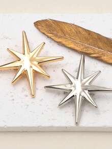 1pc Fashion Minimalist Shiny Metal Brooch, Daily Wear Anti-Exposure Pin Corsage - Multicolor - View 4
