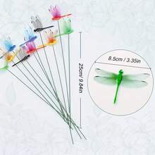 12pcs 3D Dragonfly Ground Stakes, PVC Waterproof Material, Multi-Color Vibrant Design, Can Be Inserted Into Garden Pots, Bouquets, Vases, Outdoor Garden, Patio Landscaping Decoration, Enriching Greenery Landscape Layers - A - View 5