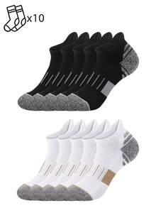 1/5/10/20 Pairs Men's Colorblock Grey Base Short Socks, Comfortable Minimalist Casual Sports Socks - Multicolor - View 23