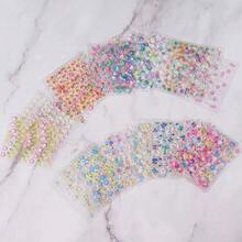 1 pieza Pegatinas de arte de uñas florales, pegatinas de color de uñas talla grande populares, pegatinas de arte de uñas con flores coloridas, pegatinas de decoración con cristales, pegatinas de arte de uñas florales de margarita 3D autoadhesivas lindas, accesorios de arte de uñas con forma de corazón, accesorios de decoración de diseño de uñas para mujeres y niñas - Multicolor - Ver 3