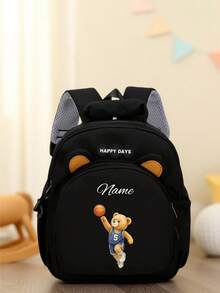Mini Customizable Cartoon Bear Football Backpack Nylon Zipper Bag With Adjustable Shoulder Strap For School, Toddler Backpack - Multicolor - View 38