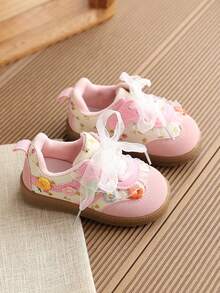 1 Pair Girls' Sports Shoes, Spring/Autumn New Korean Style Cute Kids' Training Sneakers - Pink - View 5