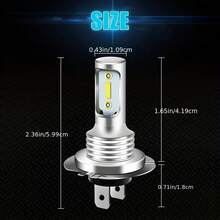 2Pcs LED Bulb Super Bright 6000k White CSP-Chips Replacement For Fog Lights Daytime Running Lights Instrument Lamp Car Door Lights Projector Lights Truck Door Lights Warning Light 2pcs, Highperformance Bulb, Longlasting Bulb, Automotive Led, Offroad - 6000K - View 2
