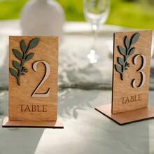 1 Set Wooden 1-30 Number Table Signs, Square Wooden Wedding Table Decor, Rustic Style Wedding Decoration, Wedding Table Decor, Wedding Directional Signs, Table Number Cards, Party Table Signs, Suitable For Halloween - A - View 3