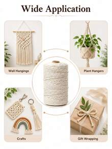 1/2/3/4mm*100m Braided Rope, Premium Braided Rope, Thick Natural Yarn, Multi-Strand Synthetic Braided Rope, 4-Strand Braided Rope, For Wall Hanging Decoration, Plant Hanging Basket, Handicrafts, Bags, DIY, Home Decor, Gift Wrapping - Multicolor - View 6