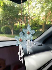 Creative Flower Car Pendant, Car Rearview Mirror Decor Hanging Ornament - Multicolor - View 13