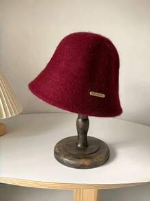 1pc Bucket Hat Bucket Hat Autumn/Winter Versatile Women's Face-Covering Bucket Hat Large Head Circumference Slimming Face Warm Bucket Hat - Multicolor - View 9
