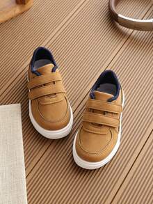 1 Pair Boys' 2026 Spring/Autumn Versatile Girls' Sports Casual Skate Shoes, Breathable - Khaki - View 3