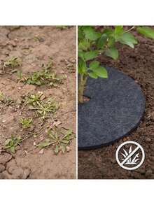 Felt Mulch Discs 17 Cm 12 Pcs For Trees And Shrubs, Polyester Garden Mulching Mats With Pre Cut Slit, Water Permeable Moisture Retaining Ground Covers For Suppression, Ideal For Gardens, Orchards And Landscape Planting - A - View 4