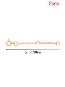 2pcs Stainless Steel Spring Clasp Extended Tail Chain Adjuster Chains For Connector Necklace Jewelry Making DIY Accessories - DIY Extension Chain - View 10