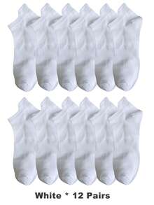 1/3/6 Pairs Men's Pure Cotton Premium Plus Size EU47-50 Low-Cut Short Socks, Elastic Support Invisible Sports Socks, Suitable For Sports Or Daily Wear - Multicolor - View 30