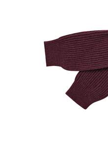 CAMEL CROWN Syal Rajut, Syal Tebal Lembut dan Hangat Bergaris untuk Musim Gugur dan Musim Dingin, Penghangat Leher Kasual Unisex - Burgundy - View 4