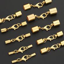 100pcs Golden DIY Connector Making Parts Including Lobster Clasp + Closed Jump Rings + Multiple Sizes Smooth Pendant Connectors Suitable For Handmade Weaving DIY Necklace, Anklet, Bracelet, Round Single Loop, Pendant Connector, Bag Chain Connector Ring, Beaded Accessories And Other Jewelry Making Materials DIY Jewelry Making Parts - Accessory Set - View 8