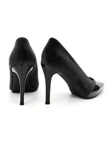 Women's High-Heel Shoes: Black, Low-Cut, Pointed-Toe, 3.54-Inch Heel-Perfect For The Office, Commuting, Evening Events, And Everyday Wear - Black - View 3