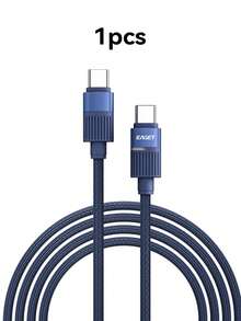 EAGET 240W 5A Braided USB-C Fast Charging Cable Durable Nylon Cord For Type-C Devices - Blue - View 9