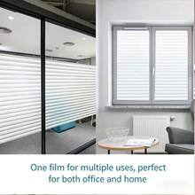 Blinds, Striped Window Pattern Privacy Glass Film, Static Adhesion Glass Film, Glue-Free UV Protection Window Sticker Suitable For Bathroom, Bedroom, Living Room And More - 1PC - View 10