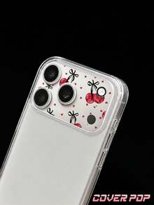 1pc Red Heart Cherry Camera Lens Protector, Compatible With Phone 17 Pro/17 Pro Max, Cute & Exquisite Lens Decoration, Enhances Phone Overall Texture, Adds Atmosphere To Photos, Tempered Glass Full Coverage, High Definition & Transparent, Scratch-Resistant & Anti-Fingerprint, Compatible With Phone Cases, Fashionable Small Gift For Girlfriend/Best Friend - Clear - View 5