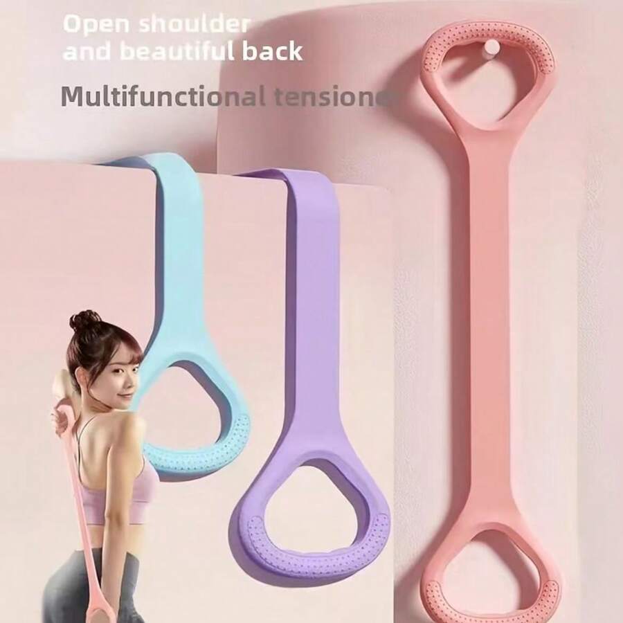 8-Shaped Silicone Yoga Resistance Band | Non-Slip Exercise Band, Suitable For Full Body Workout | Home Gym And Outdoor Fitness Stretching Rope | Durable Back/Waist/Arm Training Band