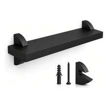 Prateleiras Flutuantes Pretas 60x15cm MDF Com Suporte Bico de Tucano - Preto - Visão 6