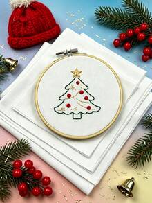 6件白色刺繡布料，5種尺寸可選，預裁布料無需修剪可直接刺繡，適用於十字繡、緞帶刺繡、珠飾刺繡和布料DIY，滿足愛好者與專業刺繡創作者需求 - 白色加密布6張 - 查看 1