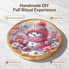 Exquisite Winter Christmas Snowman DIY Diamond Painting Tray, DIY Special Shape Acrylic Diamond Handmade Tray, Asymmetrical Shape, Suitable For Home Decor, Parties, Fine Tableware For Guest Use And Daily Home Use, Perfect Choice For Holiday Party Gifts - View 8