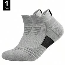 CT TAPESOCKS 3 Pairs New Men Sports Running Fitness Flight Short Tube Socks Women's Towel Bottom Basketball Socks Solid Color Black Socks - Multicolor - View 5