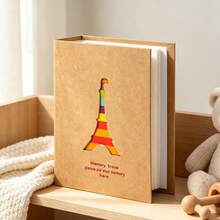 1pc Colorful Hollow Cowhide Paper Photo Album, Decorated With Giraffe, Whale, Eiffel Tower Patterns. Inner Pages Are Insertable White Pages, Can Hold 100 Large Size Laminated Photos (Size 10.16*15.24cm) - Multicolor - View 10