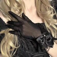 Fashion Polka Dot Mesh Bow Lace Gloves - Multiple Colors Available, Lightweight And Breathable, Suitable For Wedding, Evening Party, Photography, Lolita Outfit, Christmas, Valentine's Day, Engagement, Exquisite Vintage Atmosphere Accessory. - Multicolor - View 16