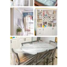 Dust Cover, 400cm Height/20m (787.4in) Length Per Roll, Made Of Transparent Polyethylene Film Material, Waterproof And Odorless, Perfect For Furniture Protection During Moving And Renovation. Can Be Used As Furniture Dust Cover, Sofa And Wardrobe Plastic Protective Film, Paint Dust Film, Paint Surface Protection Film And General Purpose Protective Film, Also Compatible With Masking Tape. - Multicolor - View 4