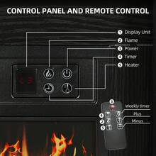 BALCONERA 39 Inch Freestanding Electric Fireplace With Realistic LED Flame Effect, Portable Cosy Fire For Living Room/Bedroom Decor - UK Plug(220-240V) - View 8